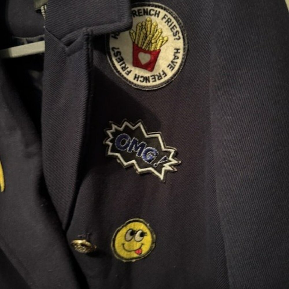 Vintage Inspired Military Coat with Patches - Picture 14 of 16